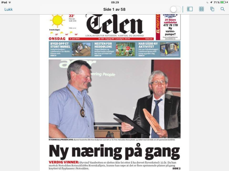 Kvernkallprisen 2016 tildelt Øyvind Vassbotten