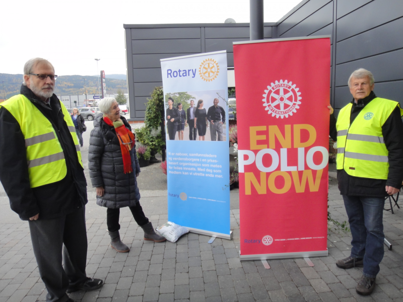 Klubben hadde 21.okt. 2016 innsamlingsaksjon for poliobekjempelse