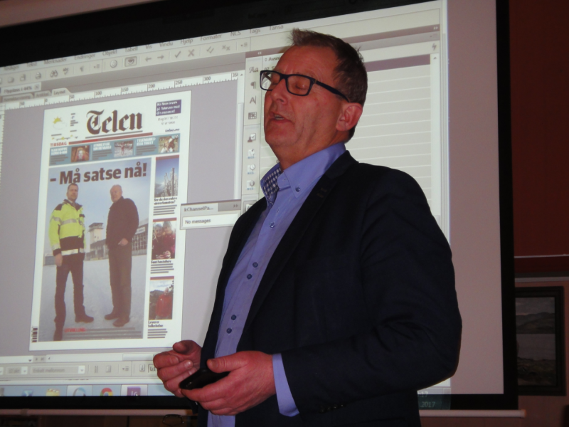 En interessant kveld med avisen Telens  ansv. red. Jens M. Hammer